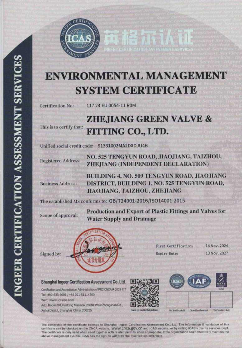 ISO 14001 Certificate