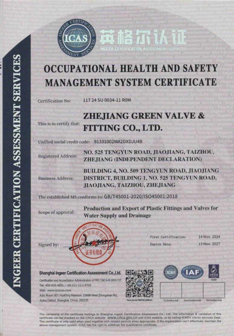 ISO 45001 Certificate