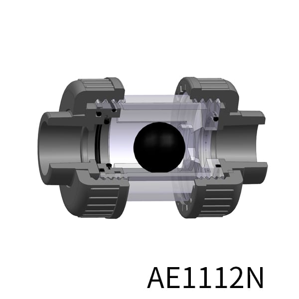Transparent Double union Check Valve Ball type DIN Socket