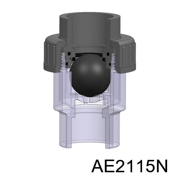 Transparent Single union Check Valve Ball type ANSI Socket